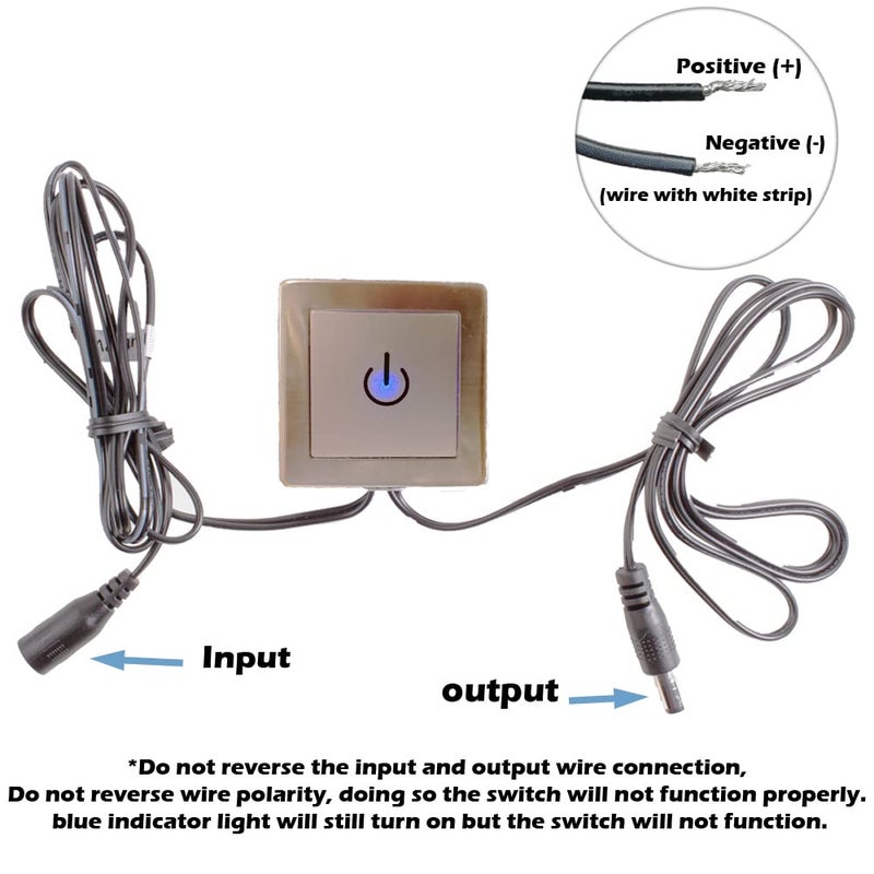 LEDUPDATES Inline Touch Switch, Dimmer, on/Off Switch, Touch Control Dim Switch for LED Light Strip Module Showcase Light add on to 12v 24v Power Supply - Image 2
